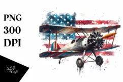 Watercolor Vintage Dirty Biplane | Sublimation Clipart Product Image 1