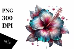 Shiny Hibiscus Metalic Watercolor Product Image 1