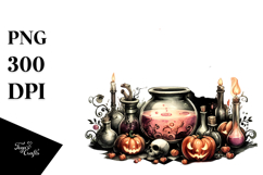 Scary Retro HALOWEEN Elixir PNG Product Image 1