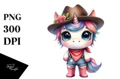 Expressive Baby Unicorn |Watercolor Clipart Product Image 3
