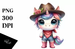 Expressive Baby Unicorn |Watercolor Clipart Product Image 3