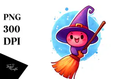 Cute Vibrant Broom Sublimation Clipart Product Image 1