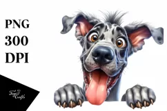 Funny Great Dane Watercolor Wrestling Clipart Product Image 1