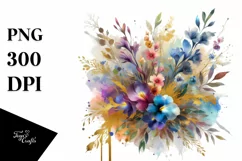 Colorful Lobelia Bouquet Abstract Clipart Product Image 3