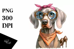 Sublimation Clipart of Weimaraner in Summer Product Image 1