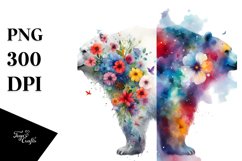 Vibrant Polar Bear Flowers Clipart Product Image 1