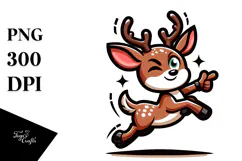 Quirky Deer with Bandana Dancing PNG Product Image 1