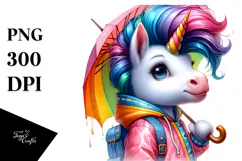 Proud Unicorn with Raincoat, Transparent PNG Product Image 1