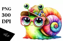 Colorful Layered Baby Snail Watercolor Splash Product Image 1