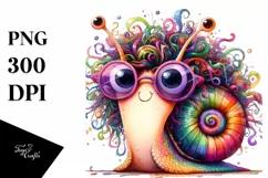 Summer Hair Eyes Snail Sublimation Clipart Product Image 1