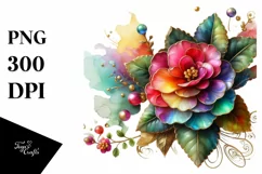 Watercolor Luxury Flower Love Splash Clipart Product Image 3