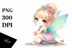 Cute Fairy Watercolor PNG Product Image 1