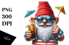 Gnome Beach Wear Red Hat Sublimation Clipart Product Image 1