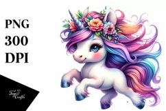 Vibrant Baby Unicorn Clipart PNG Product Image 3