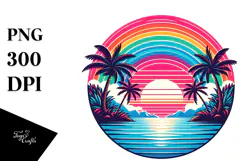 Retro Tropical Rainbow Sunset, 20 oz Tumbler Product Image 1