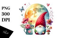 Simple Adorned Gnome Watercolor PNG Product Image 1