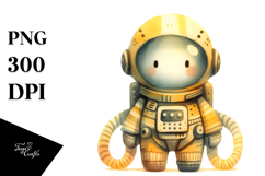Whimsical Astronaut Boy Watercolor Clipart Product Image 1