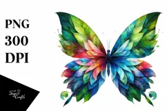 Vibrant Abstract Flower Butterfly PNG Product Image 3