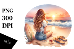 Brittany Surf Slippers Sunset Clipart Product Image 1