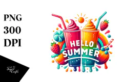Colorful Bright Summer Frozen Drink PNG Product Image 1