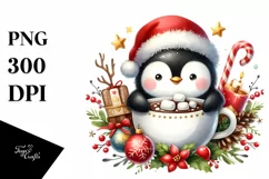 Cute Penguin with Christmas Ornaments PNG Product Image 3