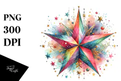 Colorful Star Sun es Sun Hat | Sublimation Clipart Product Image 1
