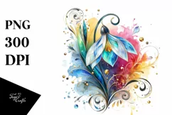 Watercolor Luxury Flower Love Splash Clipart Product Image 1