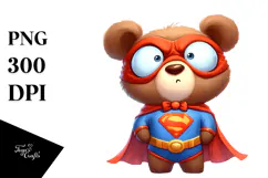 Goofy Cartoon Bear, Transparent PNG Product Image 1