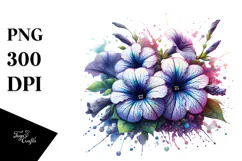 Elegant Petunia with Metallic Accents, PNG Product Image 1