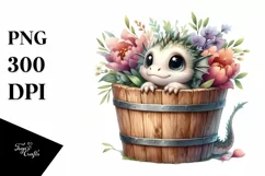 Watercolor Cute Baby Dragon PNG Product Image 3