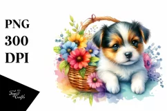 Colorful Baby Dog Sublimation Clipart Product Image 1