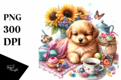 Colorful Baby Dog Sublimation Clipart Product Image 3