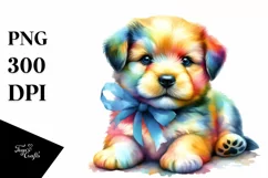 Colorful Baby Dog Sublimation Clipart Product Image 1