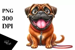 Funny Bullmastiff Watercolor Clipart Product Image 1