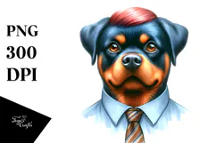 Standing Rottweiler Tie Sublimation Clipart Product Image 1