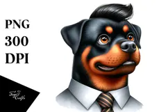 Standing Rottweiler Tie Sublimation Clipart Product Image 1