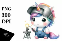 Cute Baby Unicorn in Style PNG Product Image 1