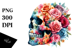 Colorful Skull Painting PNG Product Image 1