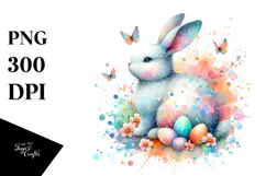 Colorful Pastel Bunny made of PNG Product Image 1