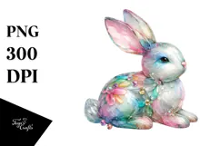 Colorful Pastel Bunny made of PNG Product Image 1