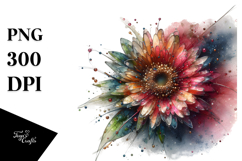 Abstract Artistic Gerbera Sublimation Clipart Product Image 1