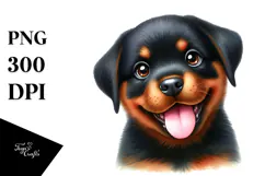 Happy Rottweiler, Transparent PNG Product Image 1