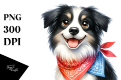 Watercolor Baby Border Collie with Big Eyes PNG Product Image 1