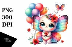 Adorable Baby Butterfly Cuddling Balloons | Sublimation | Product Image 3