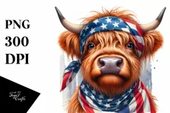 Watercolor Highland Cow Portrait Clipart Product Image 1