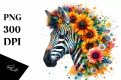 zebra made of flowers PNG Product Image 1