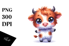 Simple Funny Baby Face Expressive Highland Cow Product Image 1
