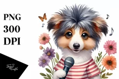 Big Eyes Baby Collie Pop Singer Sublimation Clipart Product Image 1