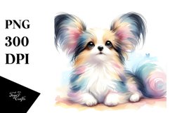 Papillon Sitting and Looking Up, PNG Product Image 3