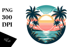 Tropical Island Sunset, 20 oz Tumbler PNG Product Image 1